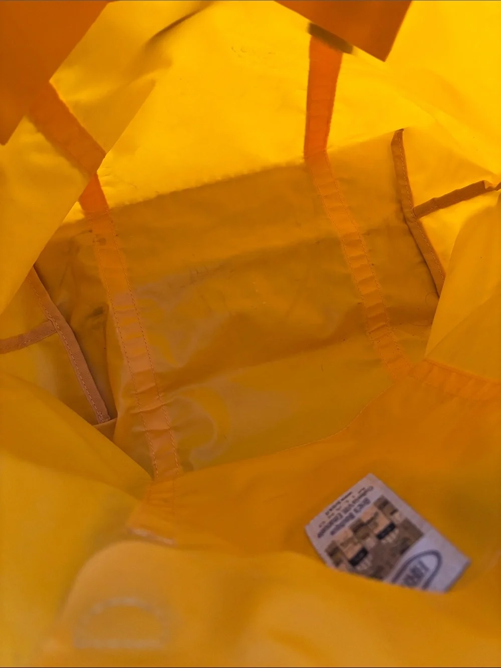 Bric's Yellow Nylon Tote with brown Leather Trim